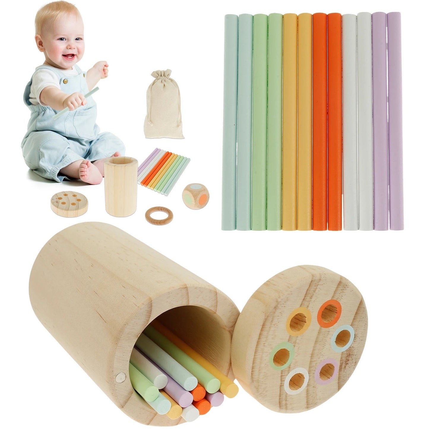 Montessori Color Wooden Stick Game