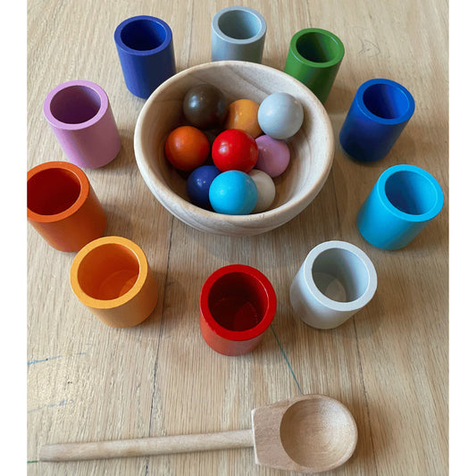 Wooden Color Sorting Toy – Promote Color Recognition and Fine Motor Skills