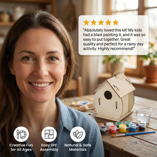 Colorful DIY Wooden Birdhouse Kit for Kids – Paint & Craft Set