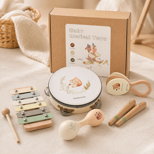Montessori Wooden Musical Instruments Set for Babies – Sensory Learning Toy