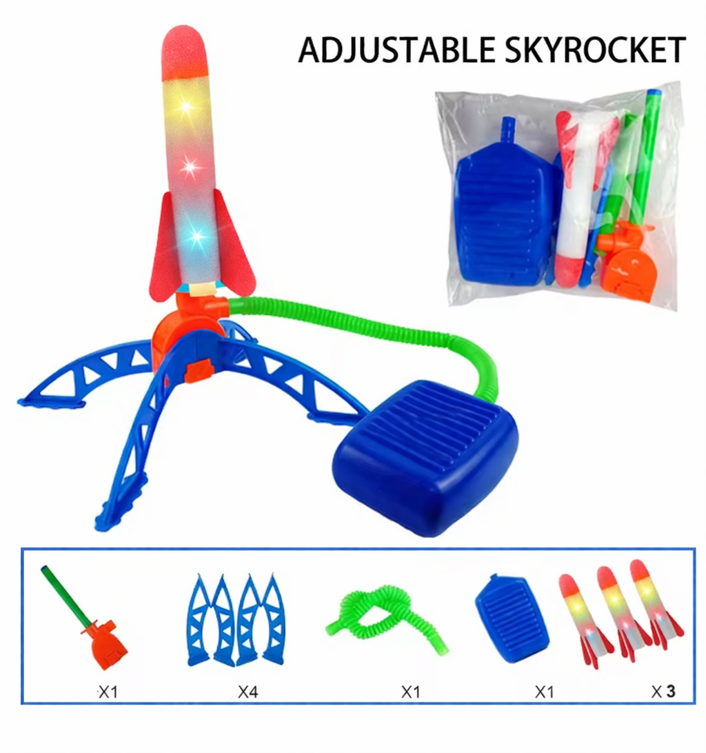 Kids Rocket Launcher with Foot Pump – Lightning Air-Powered Outdoor Toy