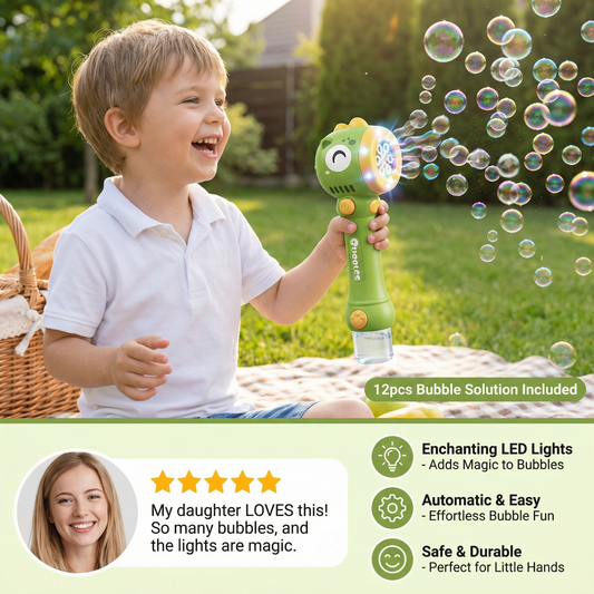Light-Up Bubble Wand for Kids – Automatic Bubble Maker