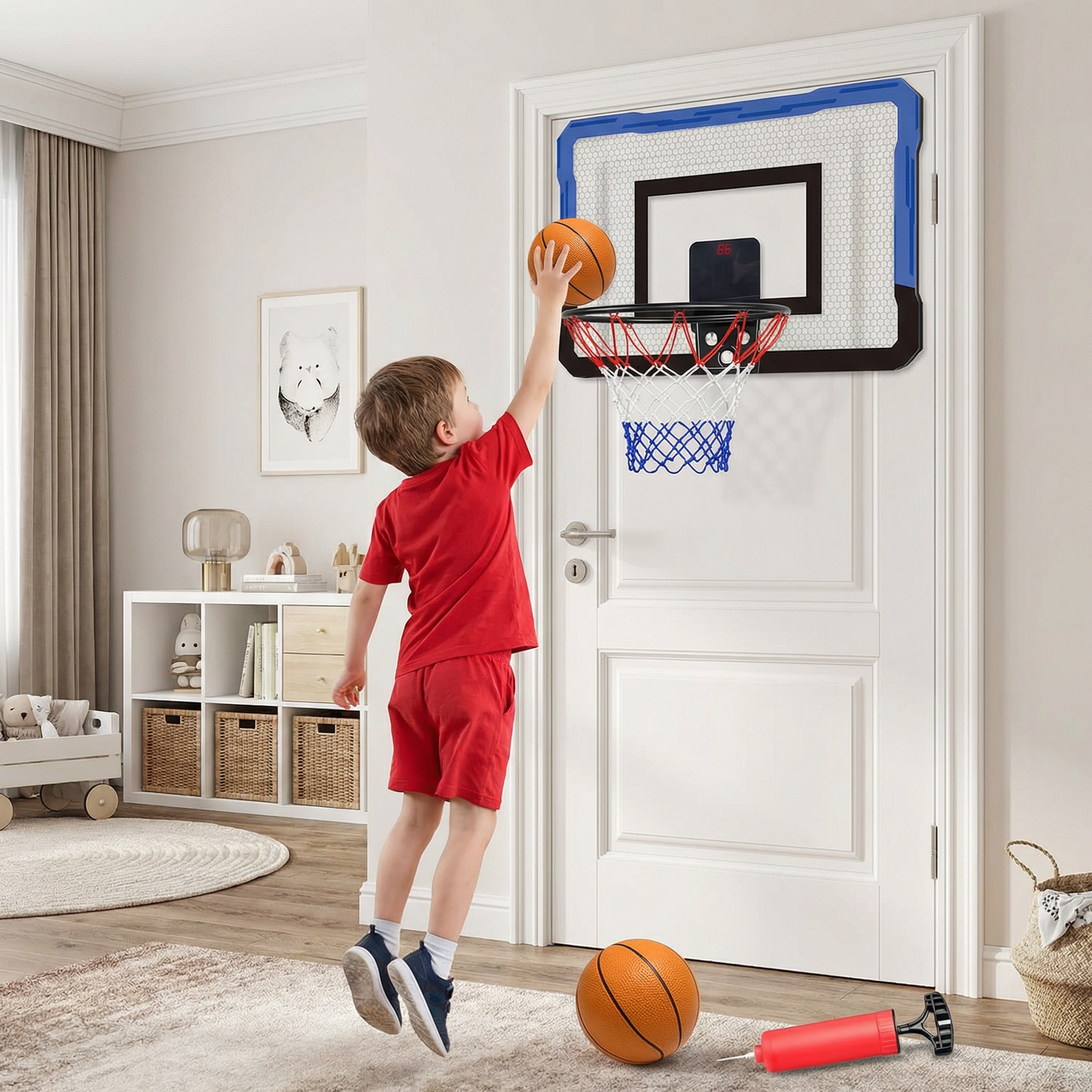 Mini Basketball Hoop for Kids – Wall & Door Mount Set