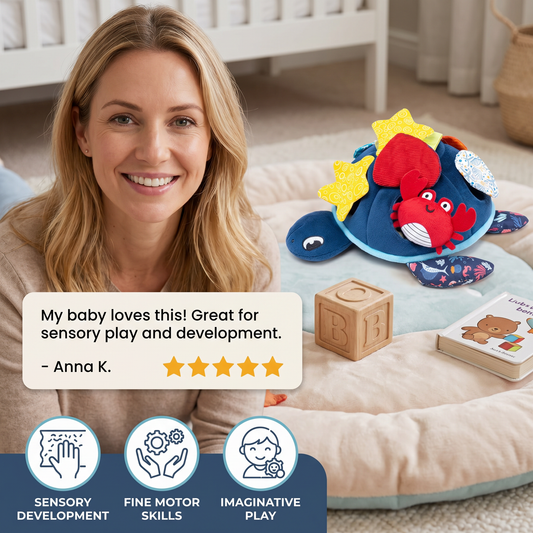 Montessori Turtle Activity Toy – Soft Sensory Play for Kids