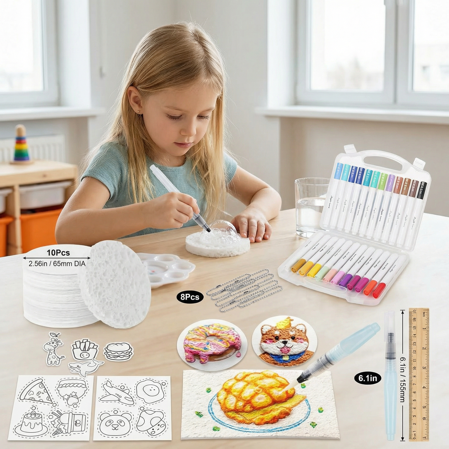 Creative Sponge Painting Art Set for Kids – DIY Bubble Effect Craft Kit