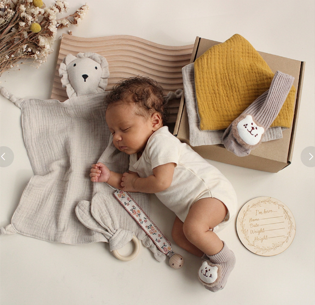 6-Piece Newborn Gift Box Set – Baby Essentials Starter Kit