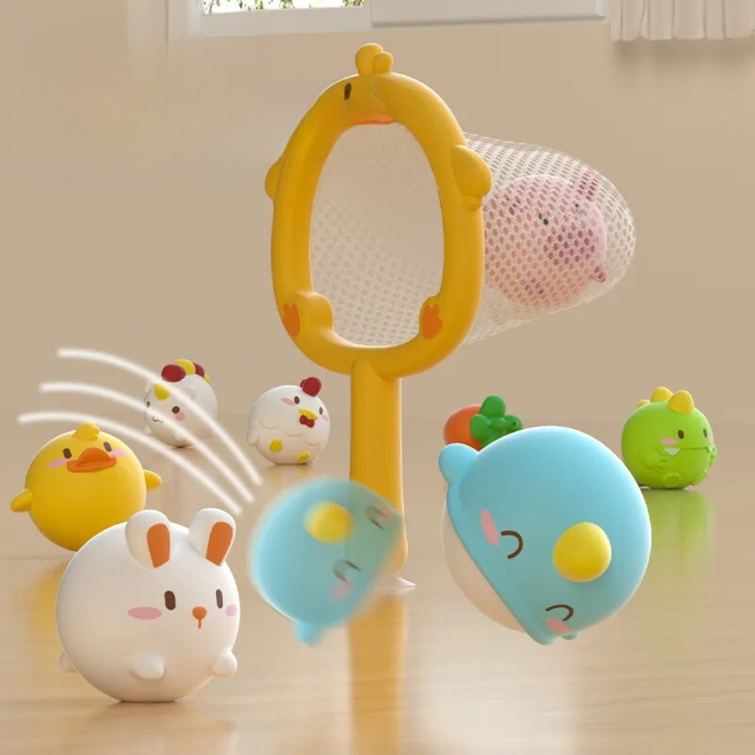 Self-Illuminating Bath Toy with Net