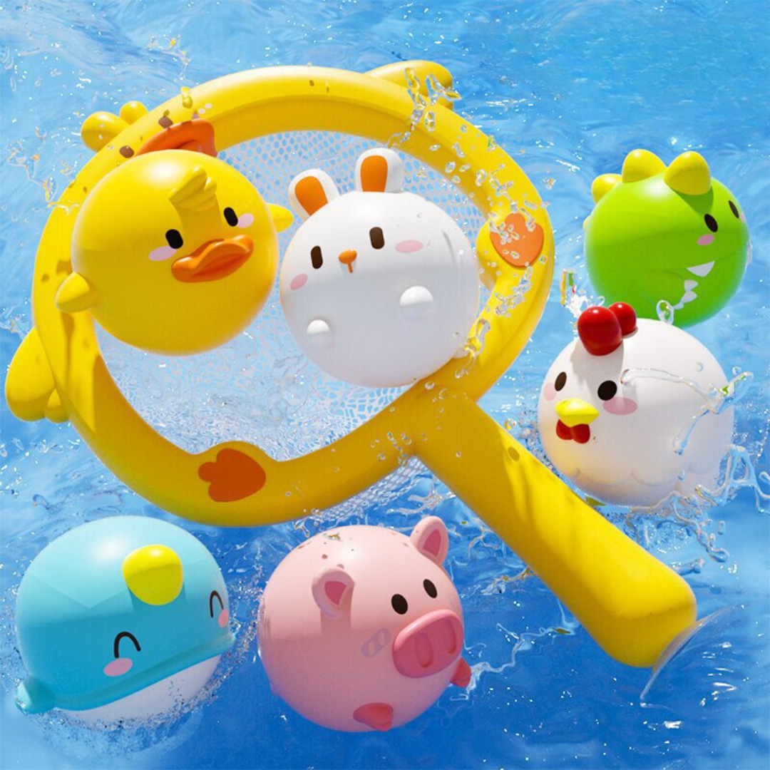 Self-Illuminating Bath Toy with Net