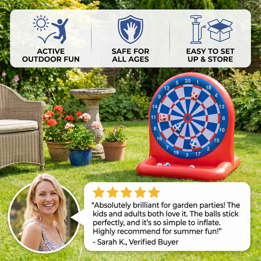 Inflatable Water Target Game with Darts – Outdoor Throwing Game for the Garden