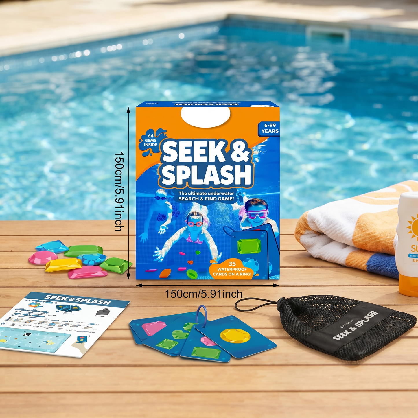 Underwater search & find game with colourful gems