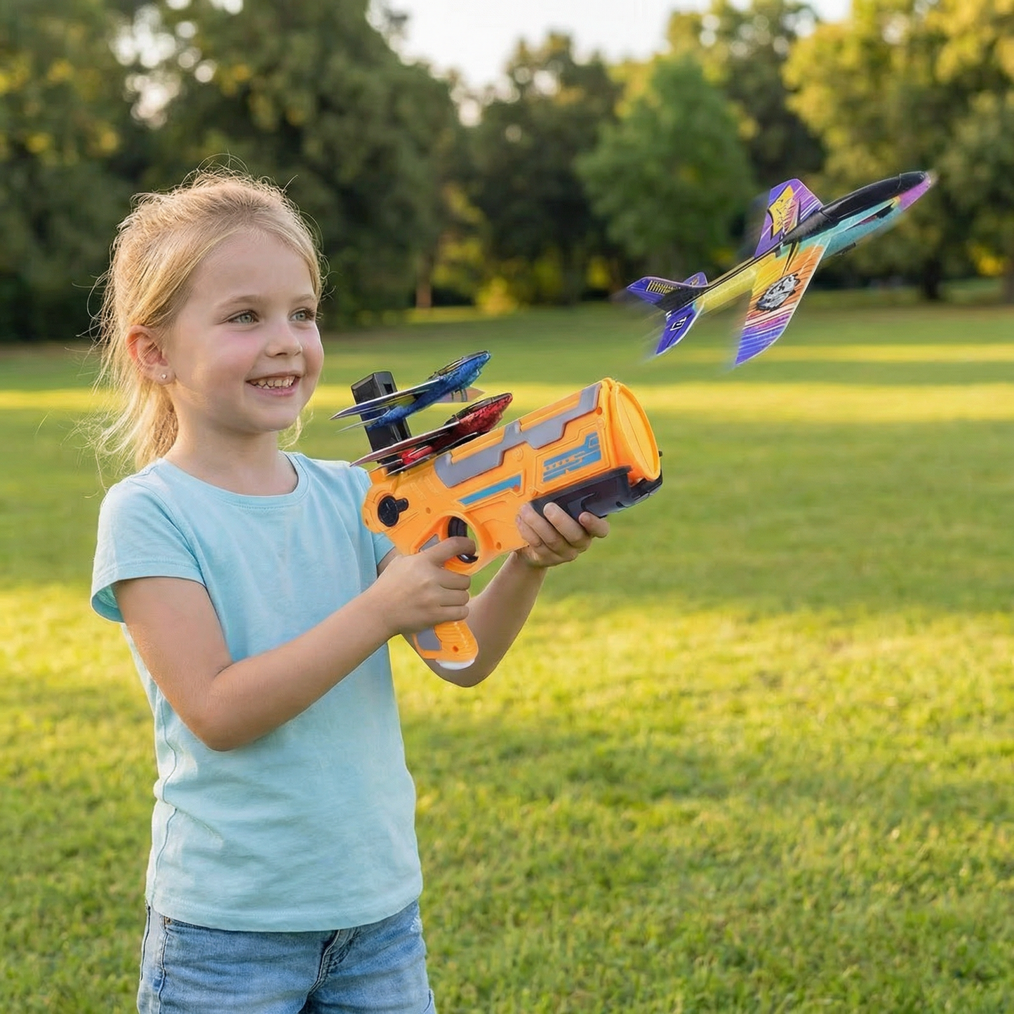 Kids Airplane Launcher – Outdoor Flying Toy Game