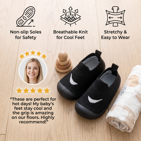 Summer Baby Shoes with Non-slip Soles and Breathable Material
