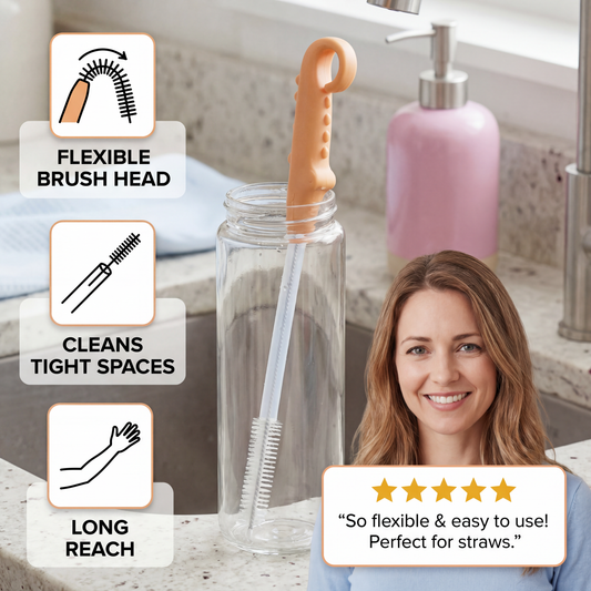 Flexible Straw Cleaning Brush – Long Tube Cleaner for Bottles, Pacifiers & Cups