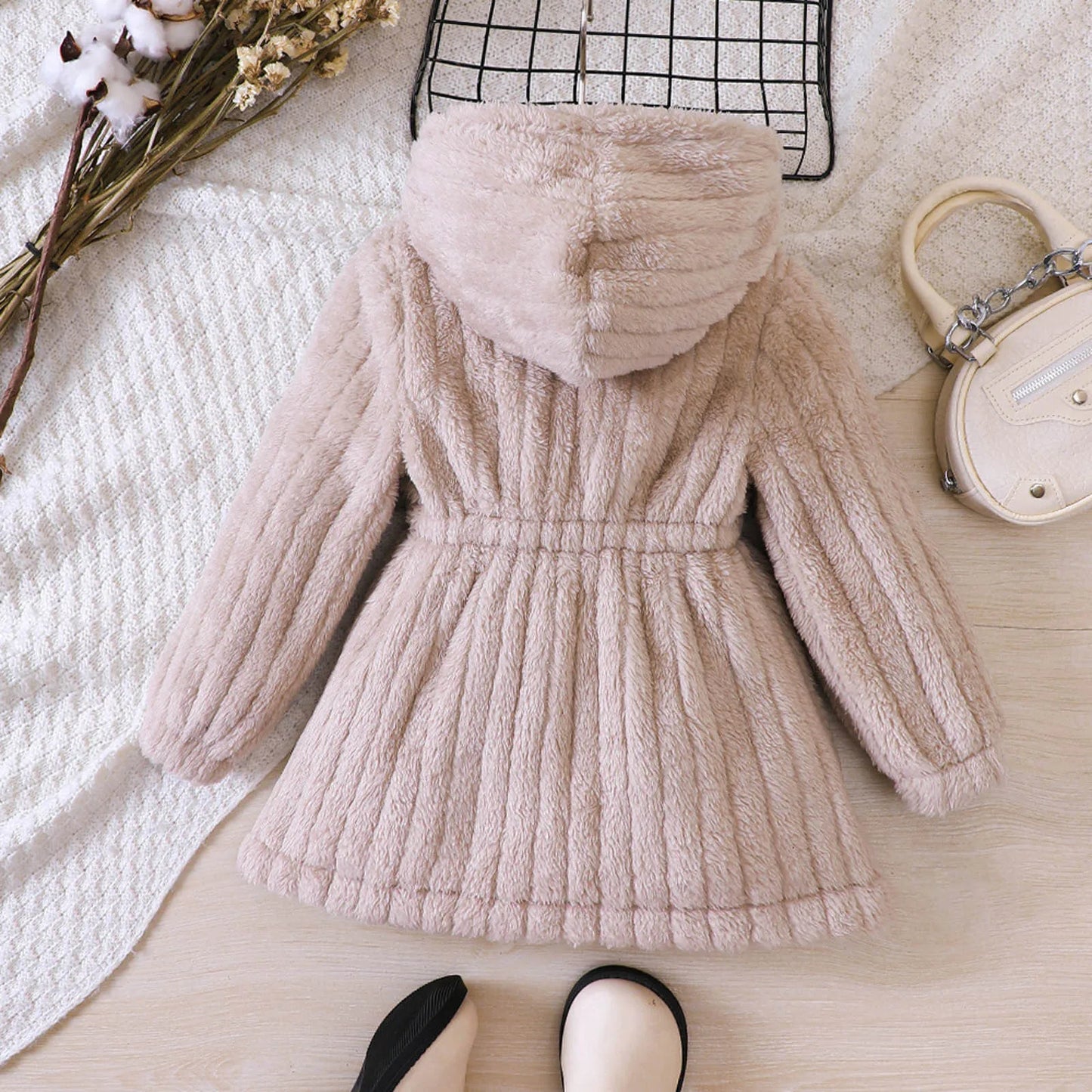FrostCharm Fleece-Lined Winter Coat for Girls