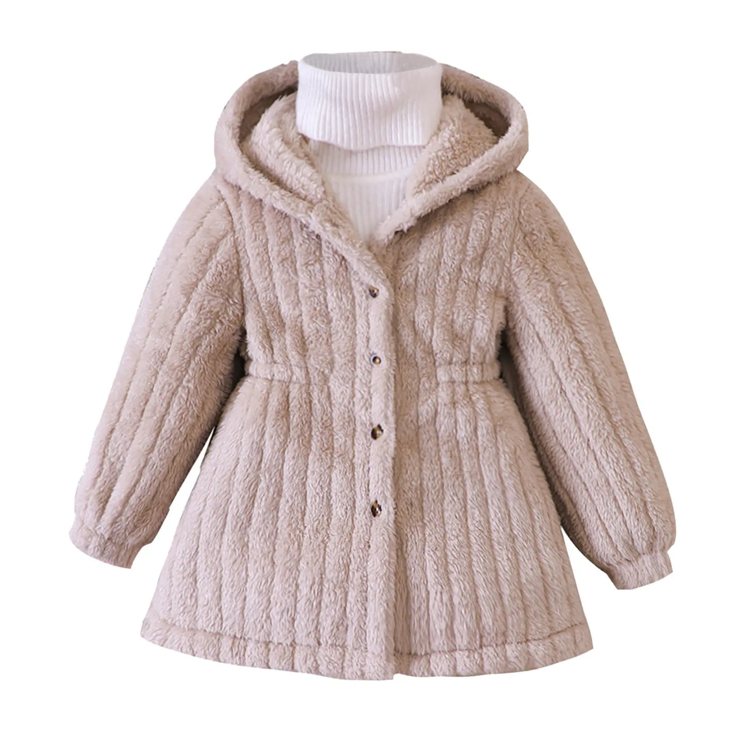 FrostCharm Fleece-Lined Winter Coat for Girls