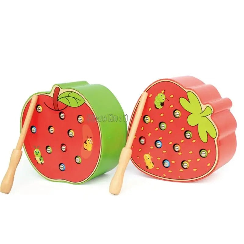Wooden Toy | Magnetic Worm Catching Game