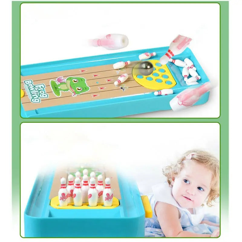 Jumping Frog Bowling Alley - Promotes Motor Skills - Mini Bowling Alley