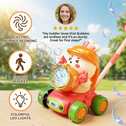 Light-Up Bubble Push Toy – Bubble Blowing Walker for Kids