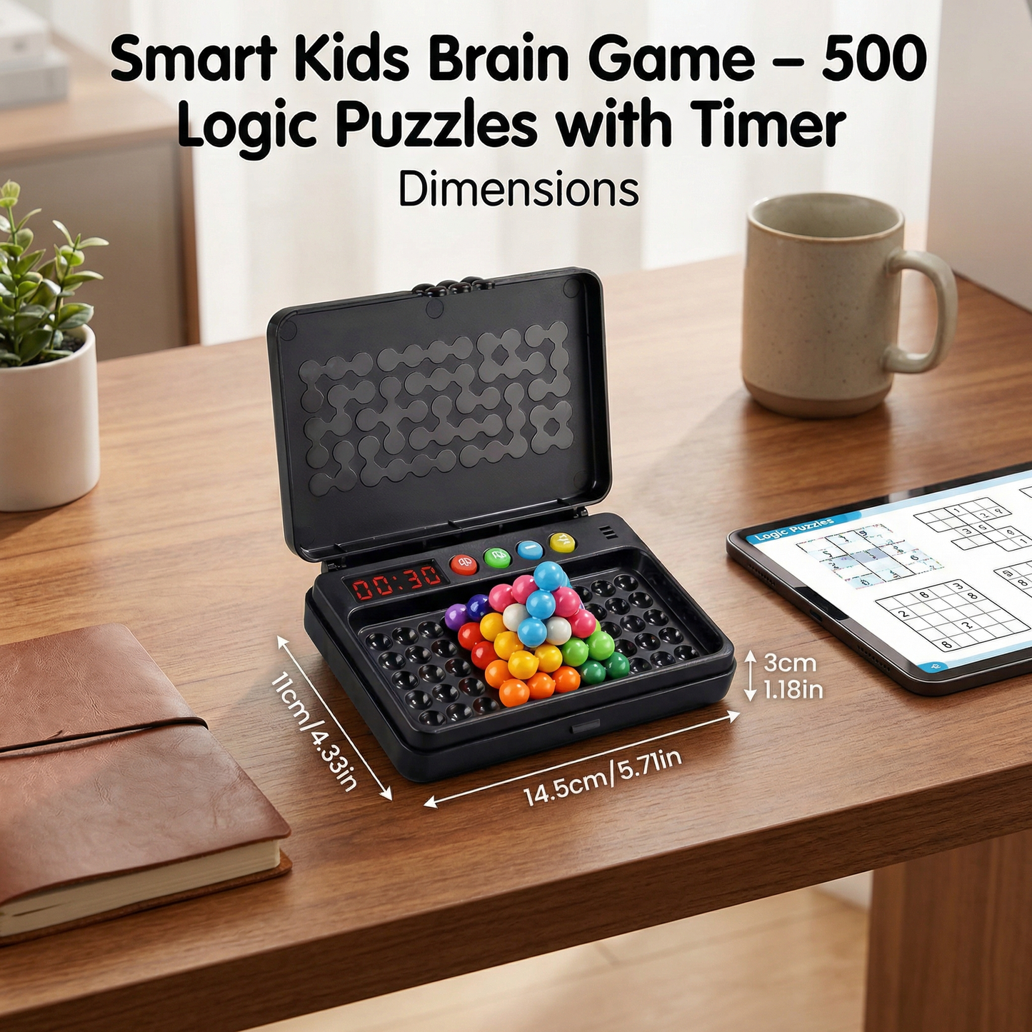 Smart Kids Brain Game – 500 Logic Puzzles with Timer