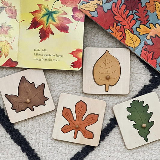 Montessori leaves puzzle made of wood