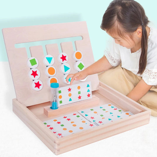 Montessori Shapes and Colors Sorting Game made of Wood