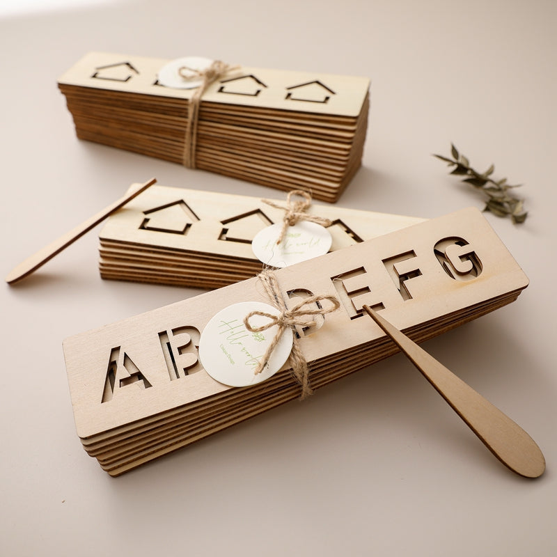 Wooden Letters and Numbers Templates for Learning to Write