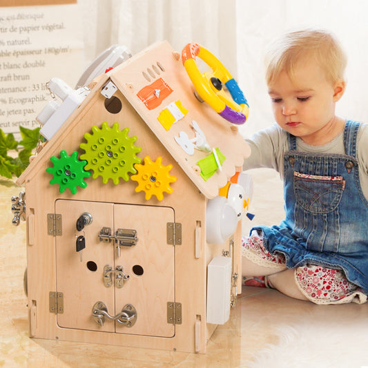 Handmade Montessori Wooden Activity House