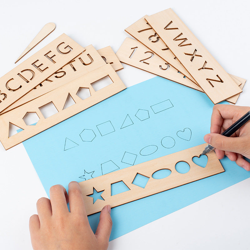 Wooden Letters and Numbers Templates for Learning to Write