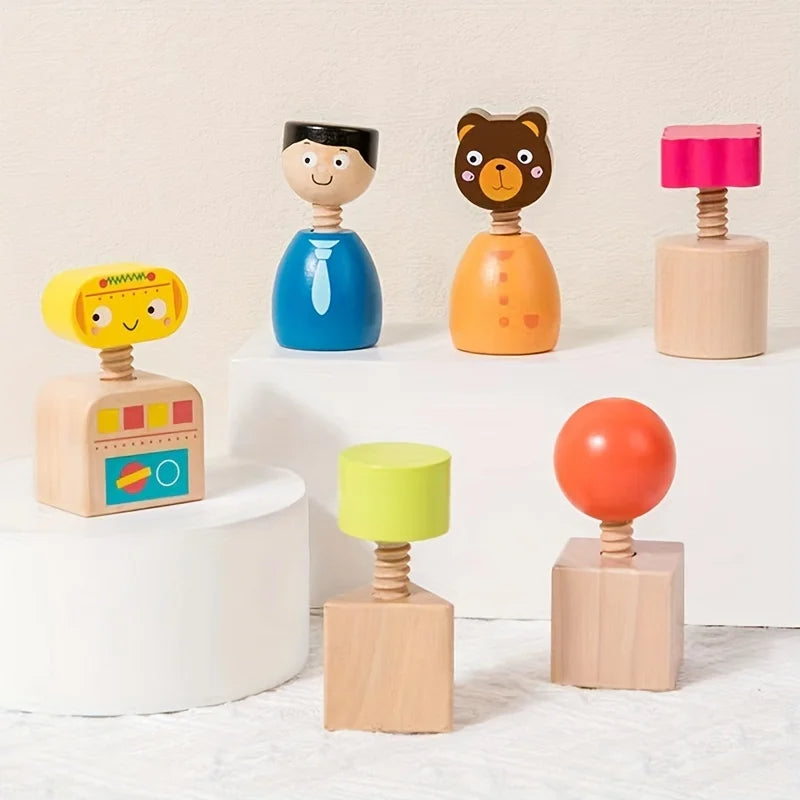 Montessori Screw Figures Game Made of Wood