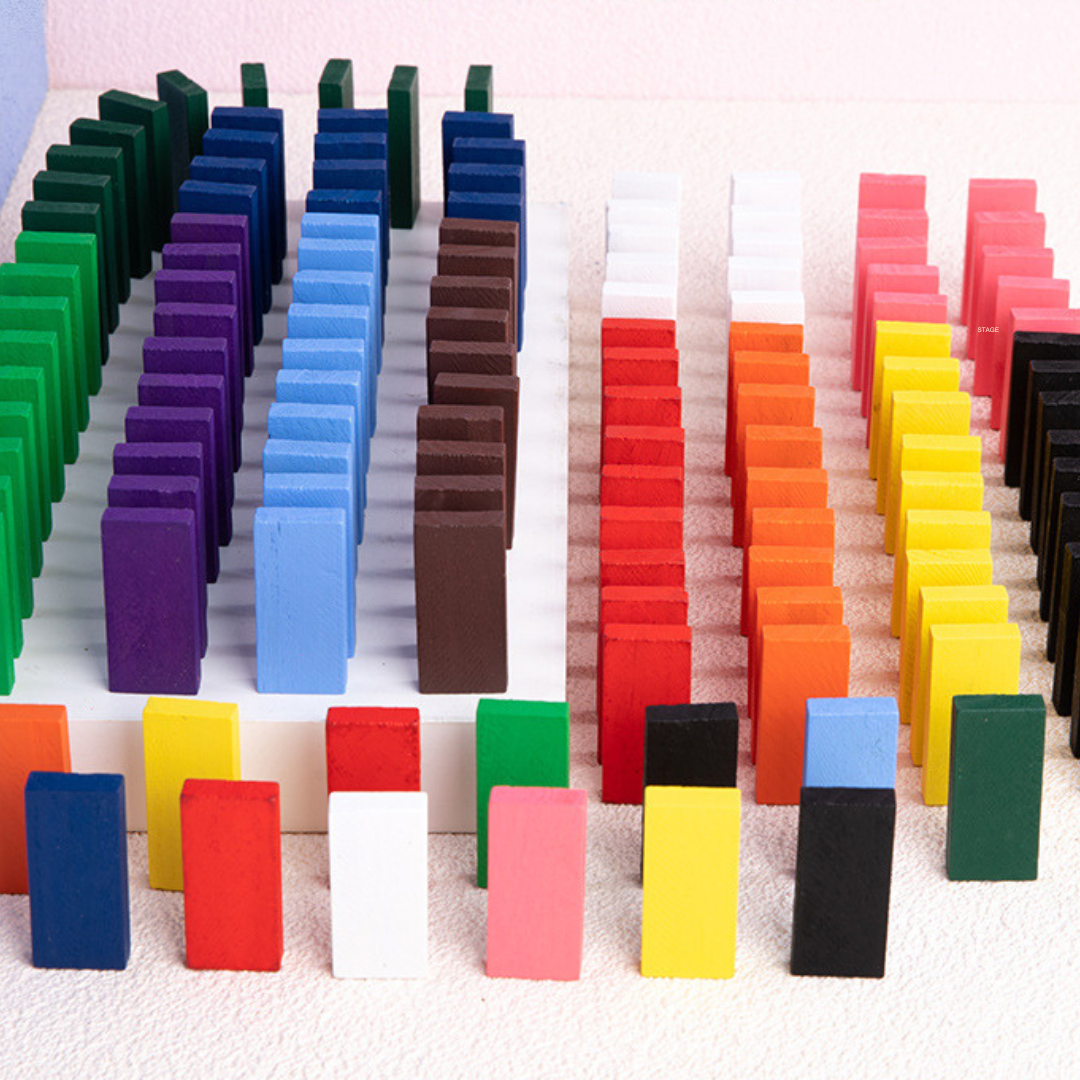 Montessori Wooden Domino Stones