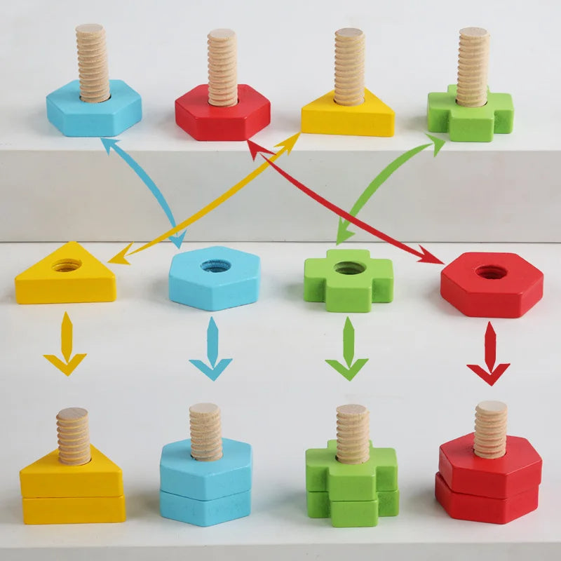 Montessori Screws and Bolts Wooden Toy