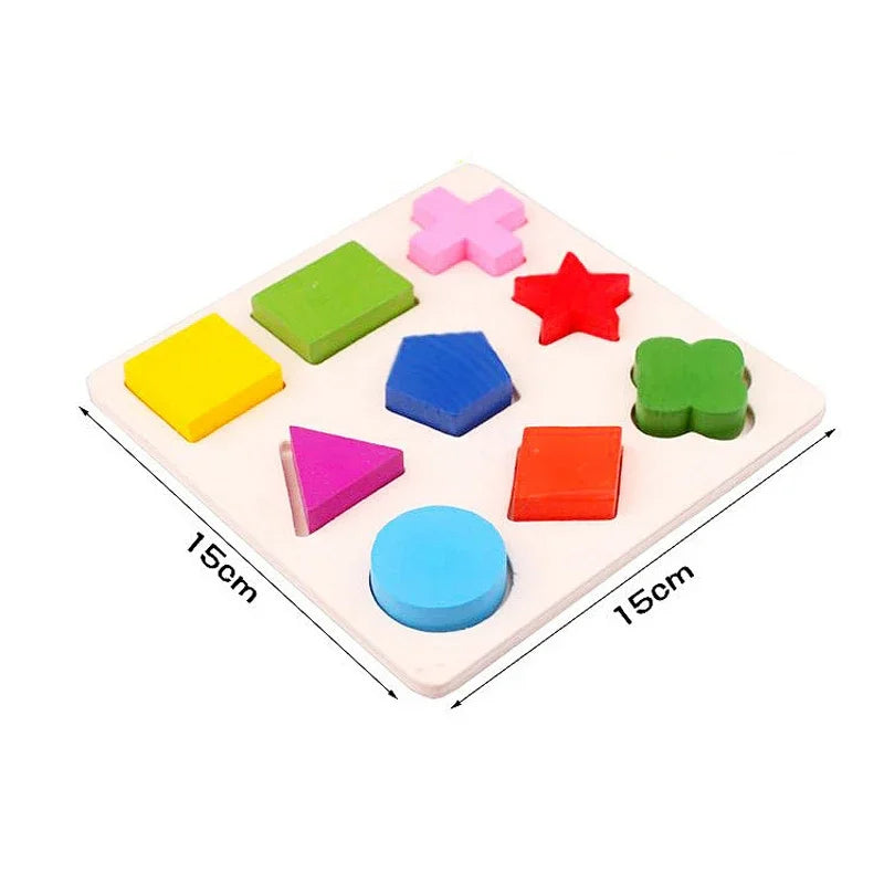 Simple Montessori Shapes and Colors Wooden Puzzle for Toddlers