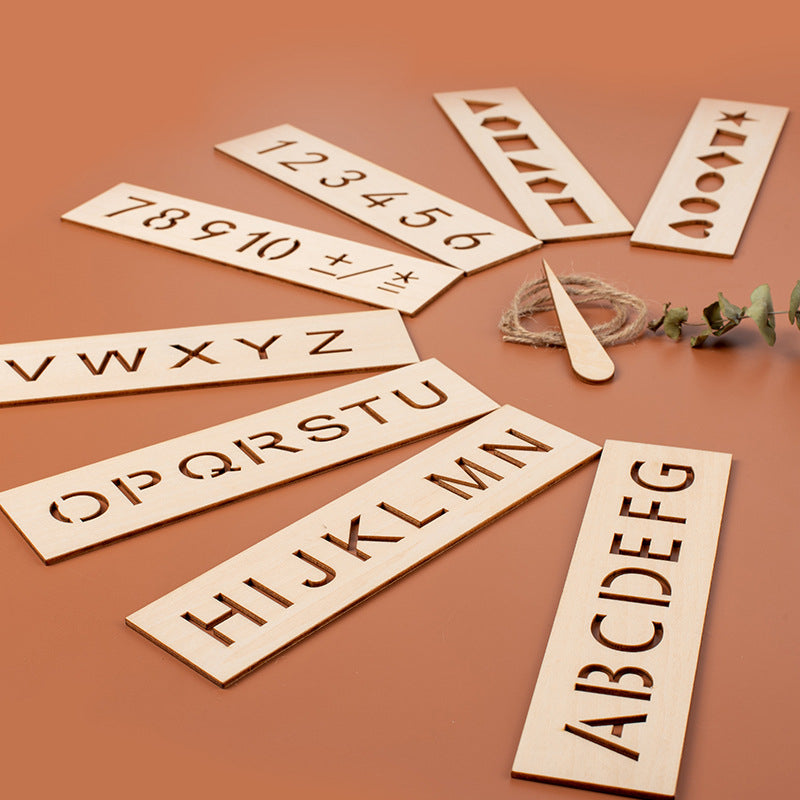 Wooden Letters and Numbers Templates for Learning to Write