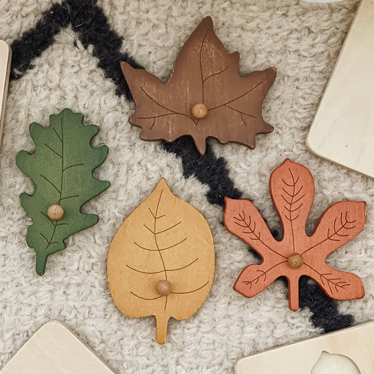 Montessori leaves puzzle made of wood