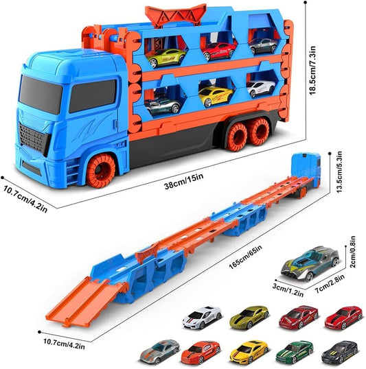 Car Play Truck with Foldable Catapult Race Track