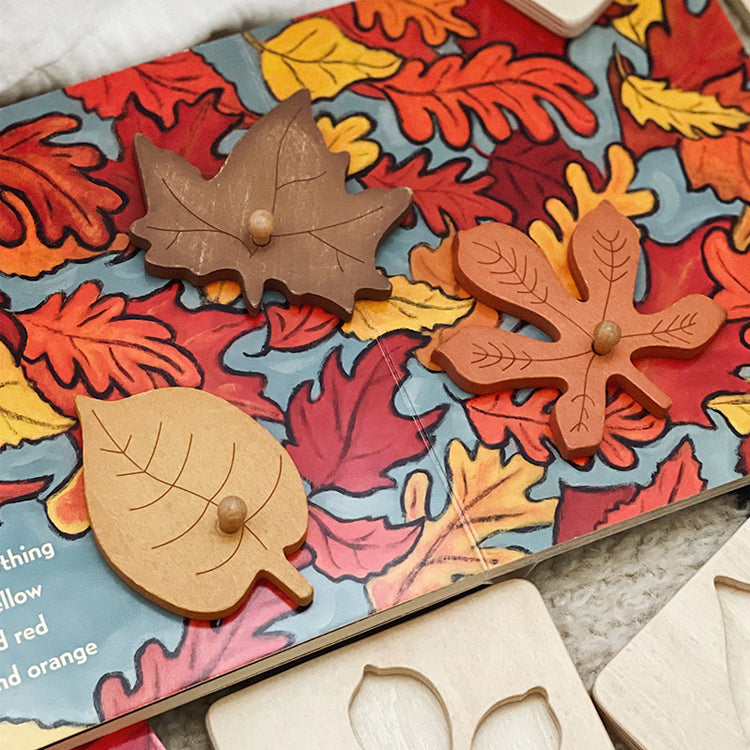 Montessori leaves puzzle made of wood