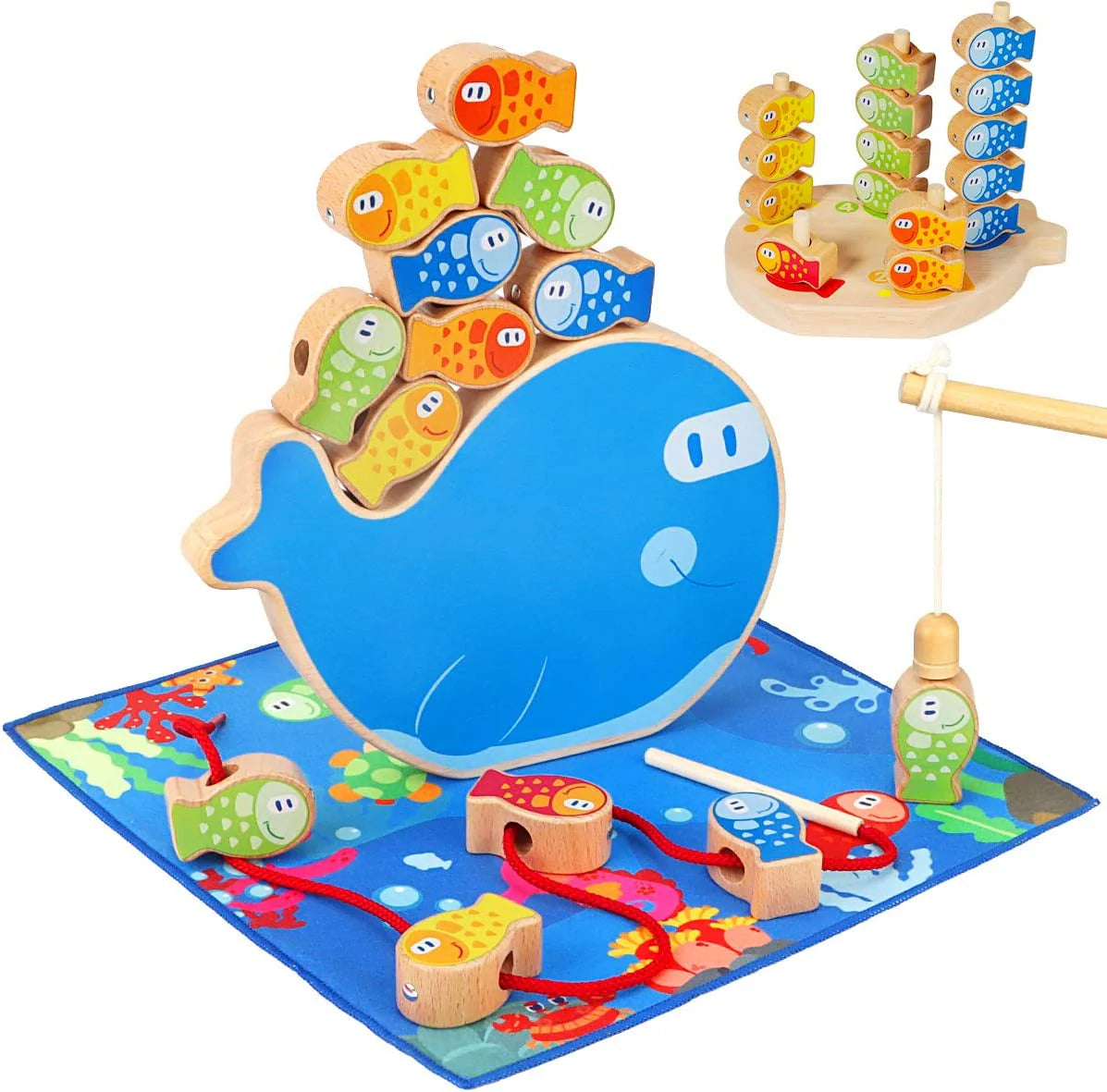 Wooden Fishing Set - Interactive Skill-Building Toy for Kids