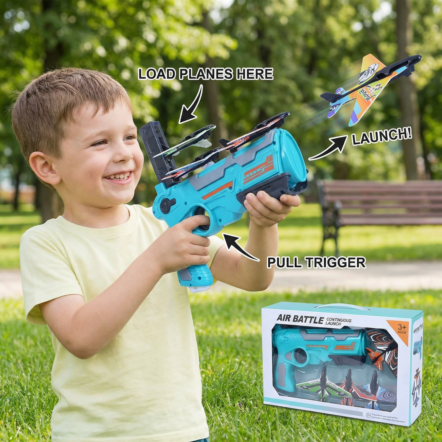 Kids Airplane Launcher – Outdoor Flying Toy Game