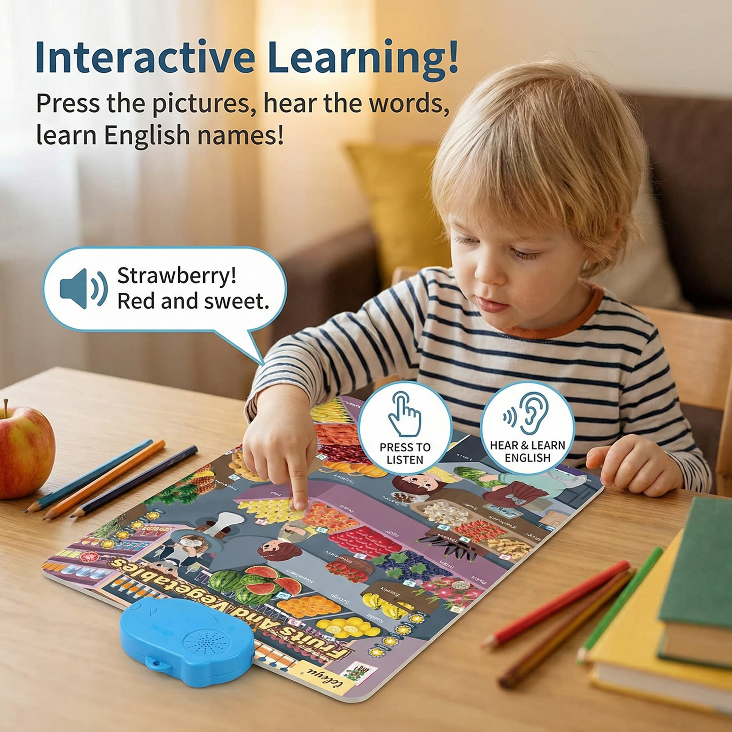 Talking English learning board for children