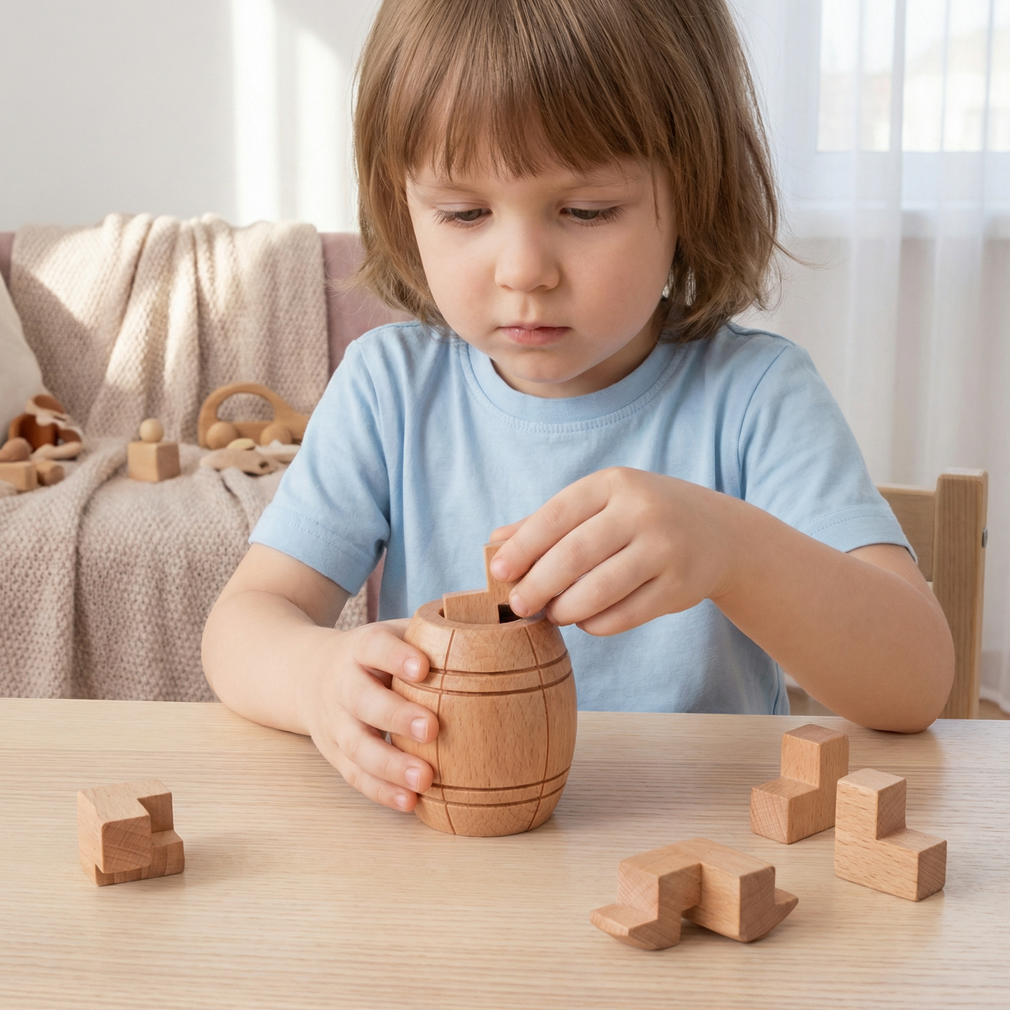 Montessori 3D Wooden Brain Puzzle - Early Learning Toy