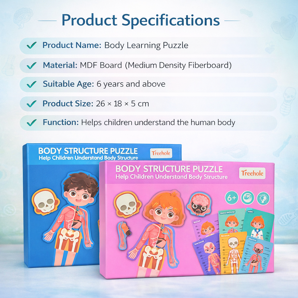 Wooden Human Body Puzzle for Kids – Learn Anatomy Through Play