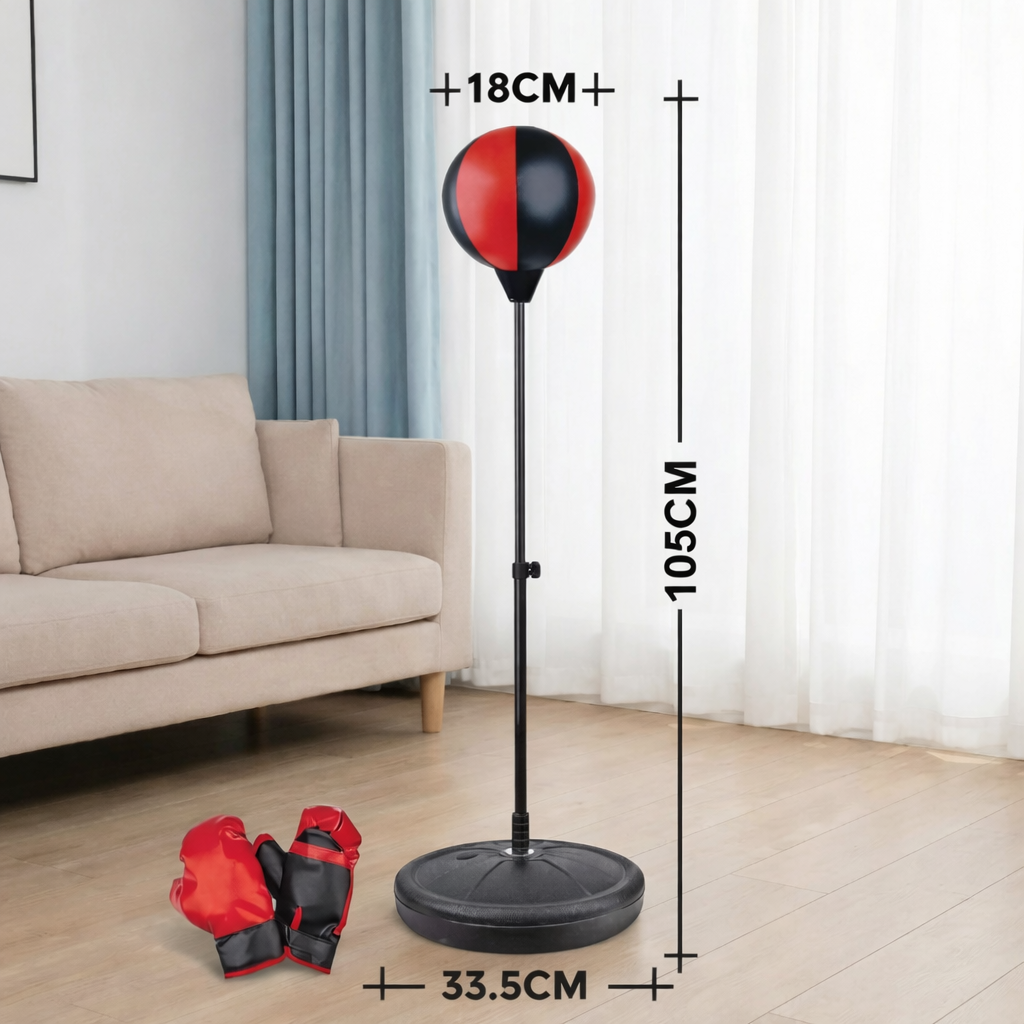 Kids Boxing Set with Standing Punching Bag & Gloves – Adjustable Height Training Set for Ages 3–8