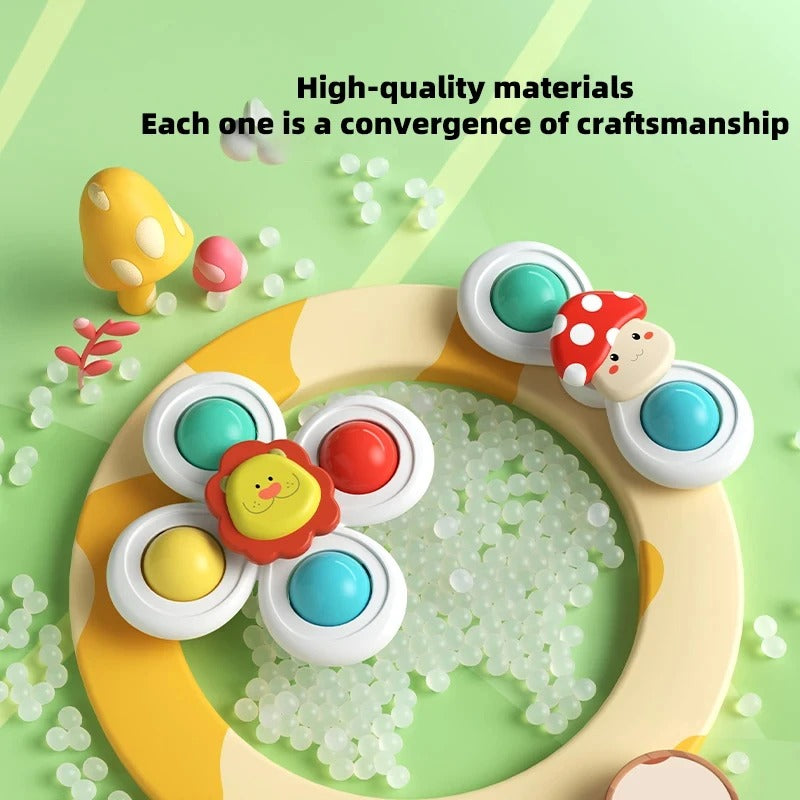Cute suction cup toy for babies Set of 3