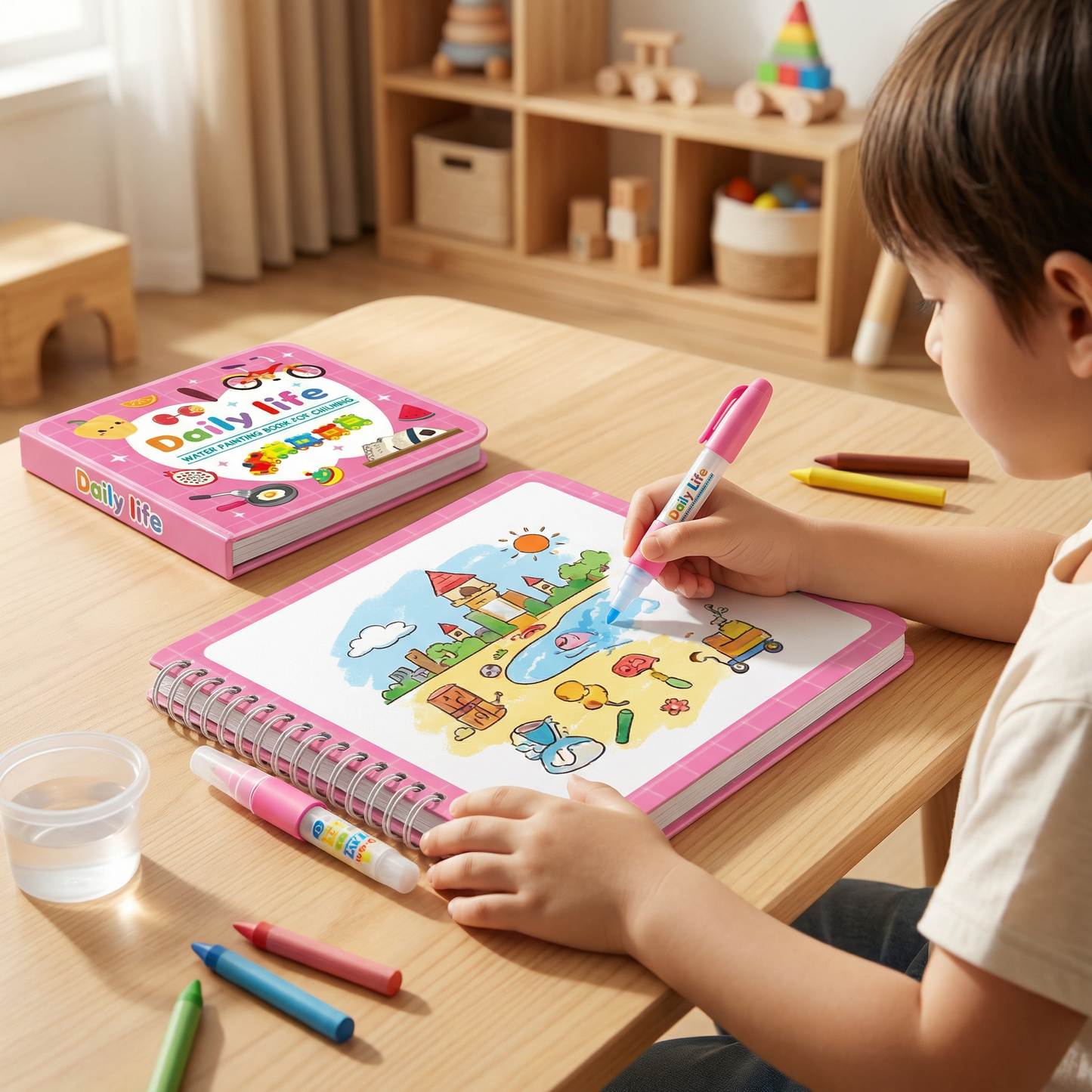 Magic Water Drawing Book – Reusable Mess-Free Colouring Fun