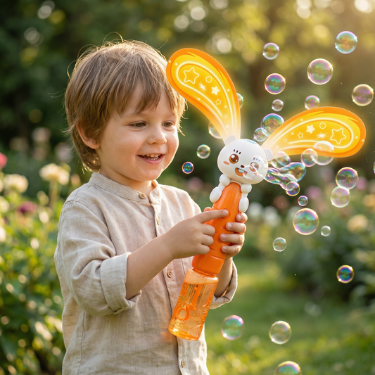 Light-Up Winged Bunny Bubble Maker – Kids Electric Bubble Wand