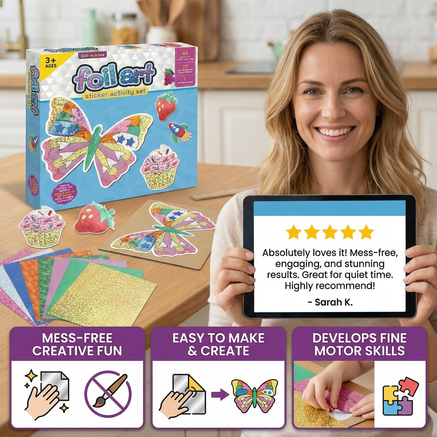 Foil Art Craft Kit for Kids – Mess-Free Creative Fun