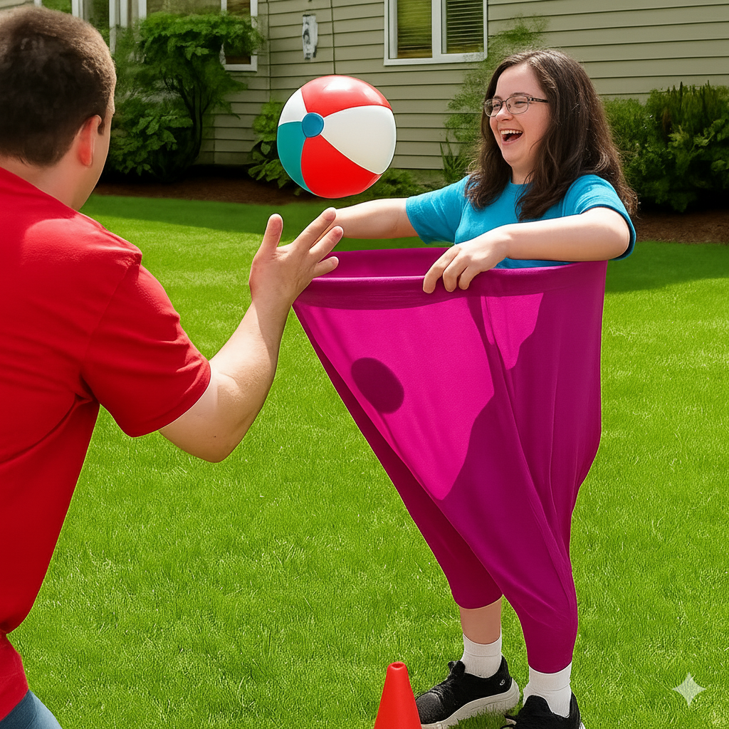 Clown trousers - catching ball family game