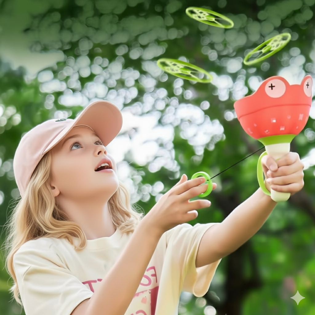 Flying propeller toy with string starter