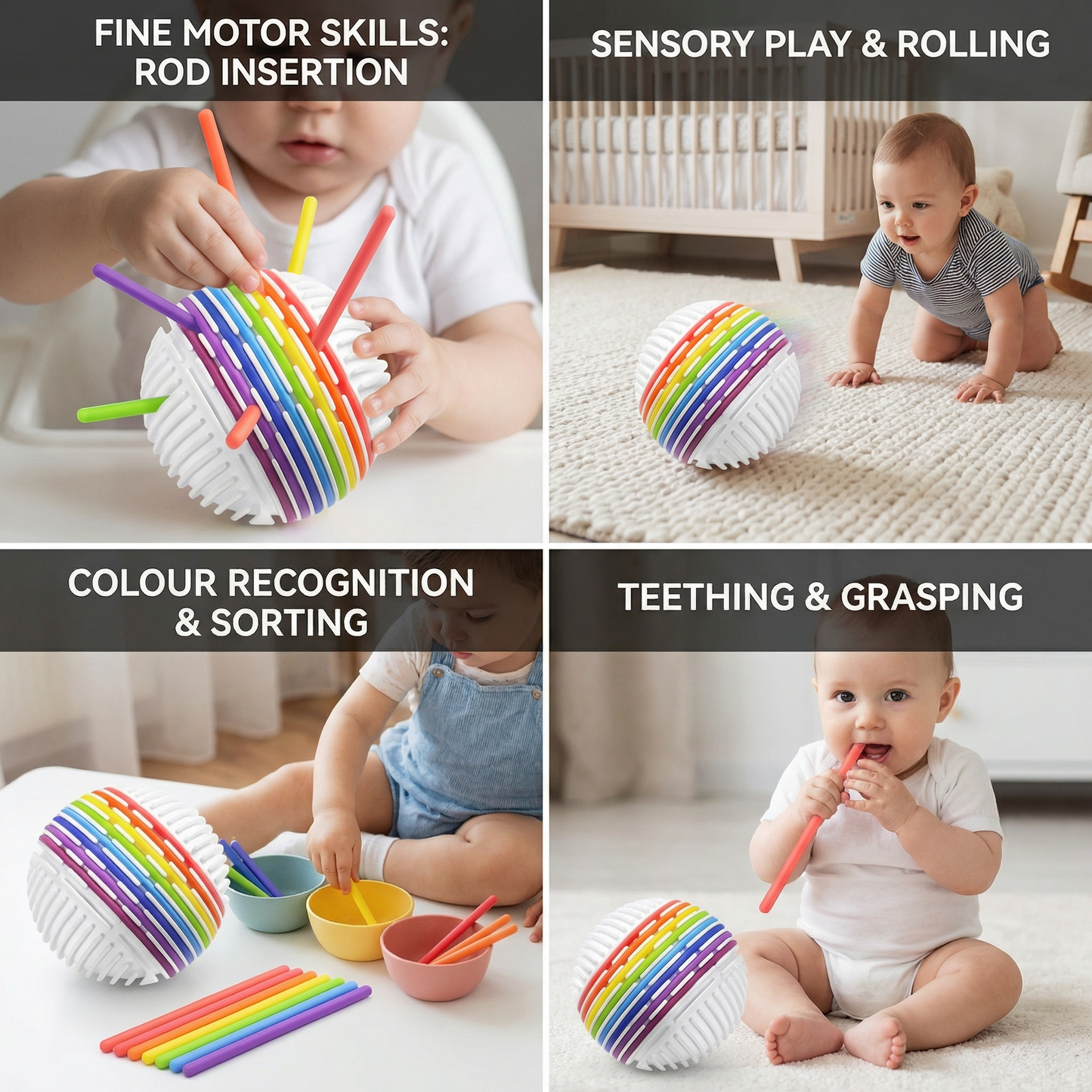 Montessori Sensory Ball – Colour Learning & Fine Motor Skills Toy