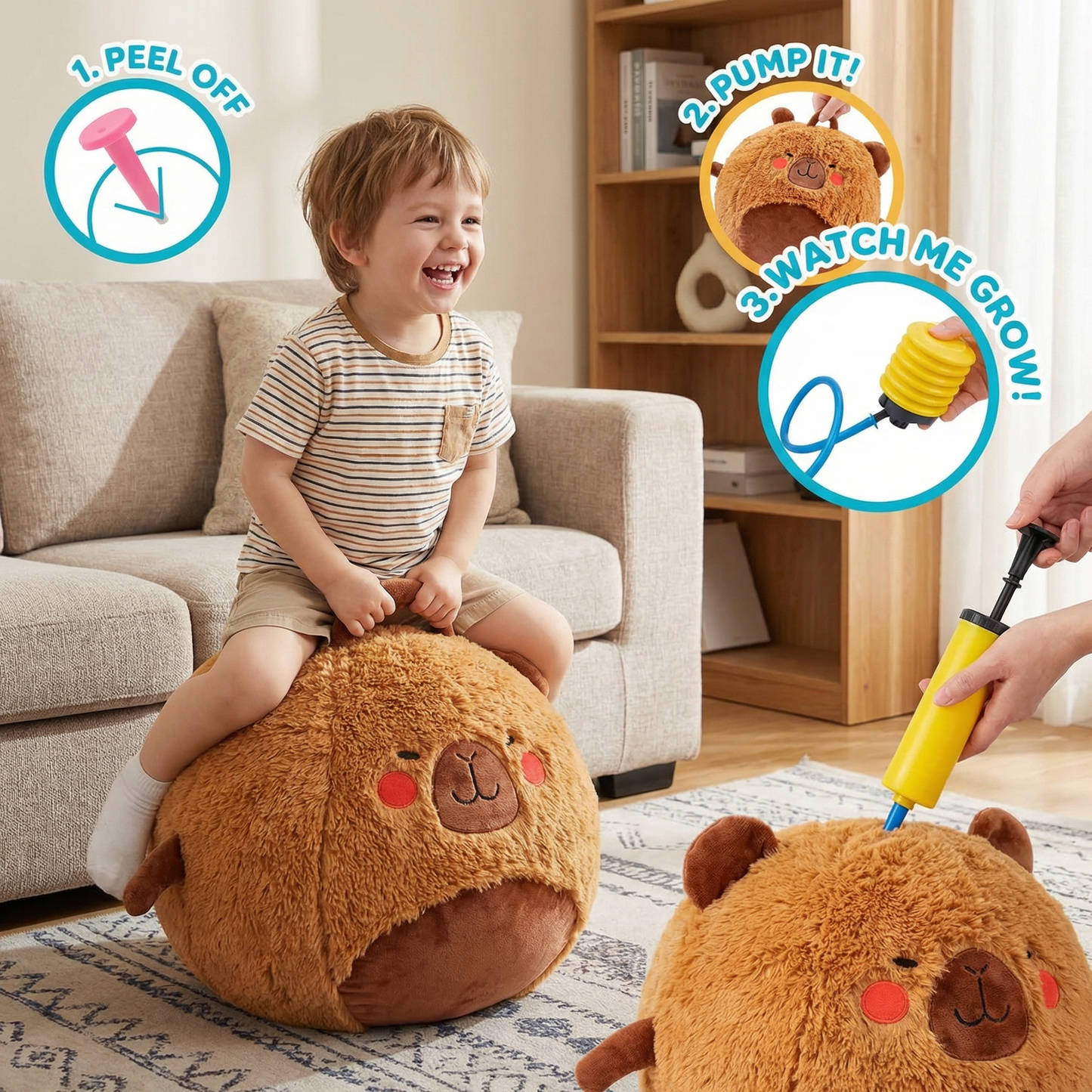 Inflatable Plush Hopping Animal for Kids – Bouncy Fun Toy